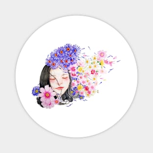 Women Flower Magnet